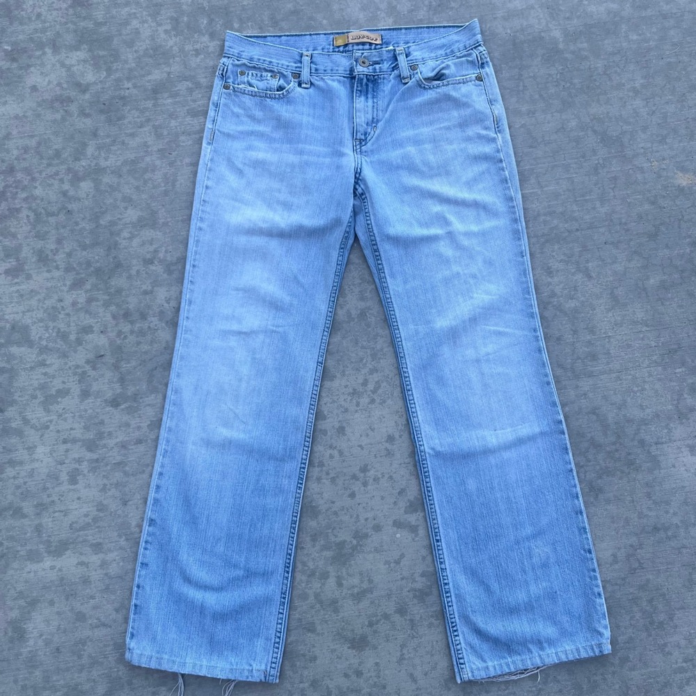 Old Navy Womans Boy Cut Jeans Size 4 Light Wash Low Waist Y2K Straight Leg Denim